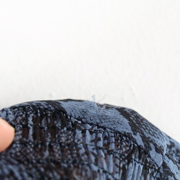 Rebecca Taylor Python Print Silk Chiffon Blouse‎ Blue 6 - Picture 6 of 9